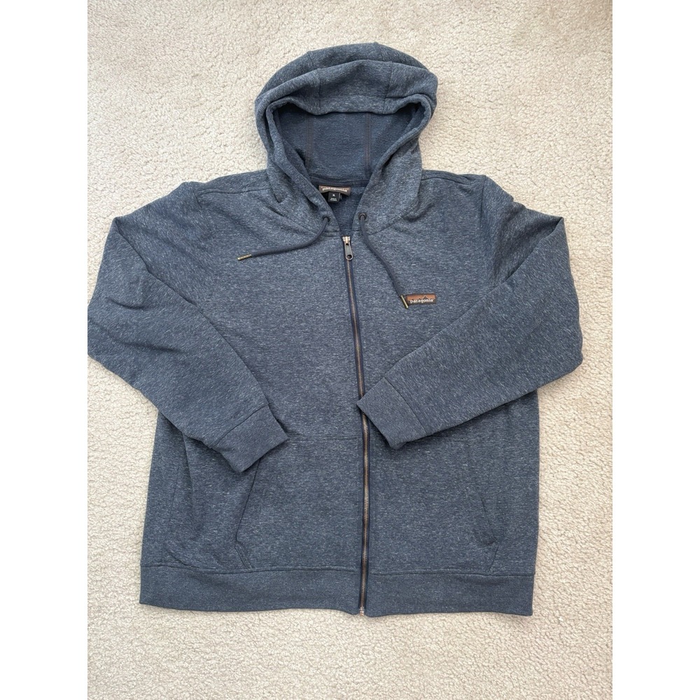 Patagonia Women's Full Zip Work Hoody Sweatshirt Smolder Blue Sz XL